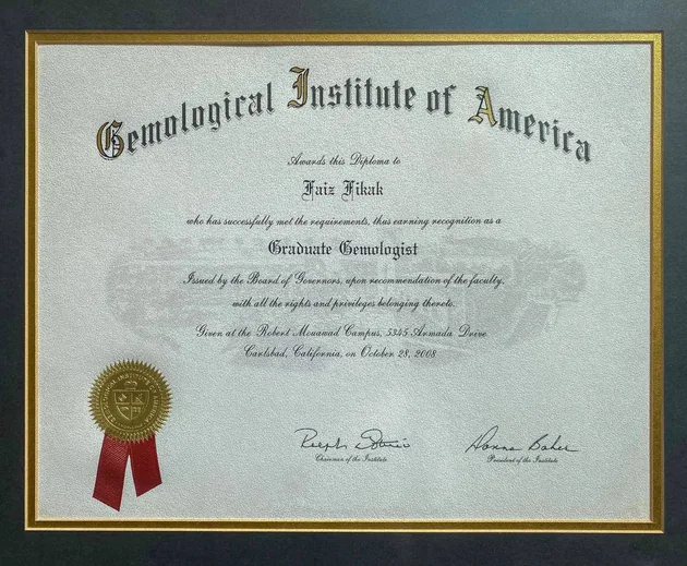 Graduate Gemologist diploma, Gemological Institute of America