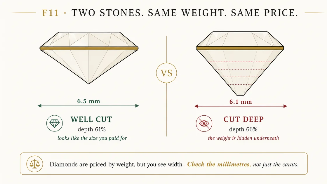Same weight, same price, visibly different size